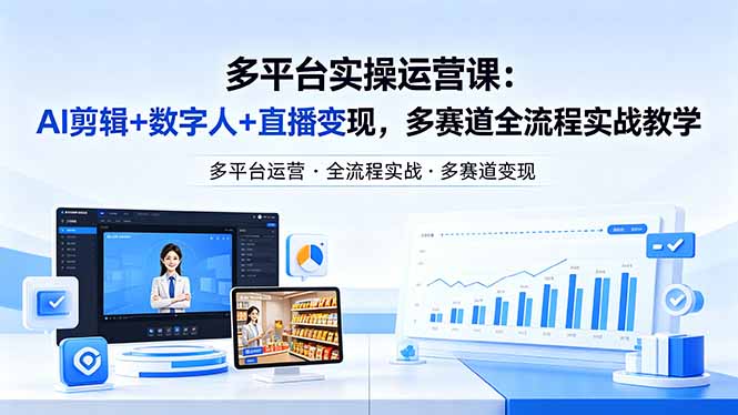 某团队多平台实操运营课-更新26年4月20：AI剪辑+数字人+直播变现，多赛道全流程实战教学-无畏轻创