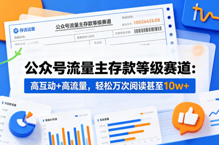 公众号流量主之存款等级赛道，高互动+高流量，轻松达到万次阅读，甚至10w+-无畏轻创