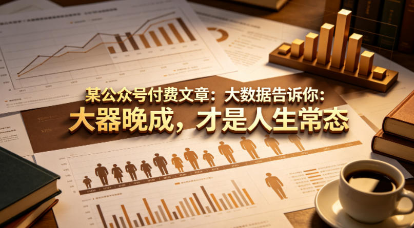 某公众号付费文章：大数据告诉你：大器晚成，才是人生常态-无畏轻创