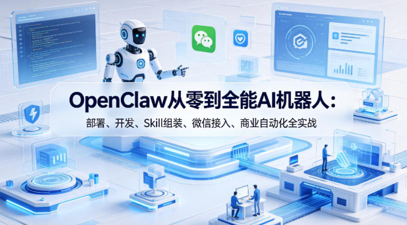 OpenClaw从零到全能AI机器人：部署、开发、Skill组装、微信接入、商业自动化全实战-无畏轻创