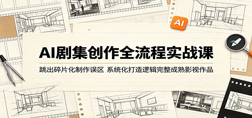 AI剧集创作全流程实战课：跳出碎片化制作误区，系统化打造逻辑完整成熟影视作品-无畏轻创