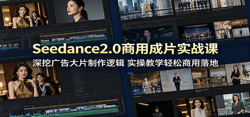 Seedance2.0商用成片实战课：深挖广告大片制作逻辑，实操教学轻松商用落地-无畏轻创