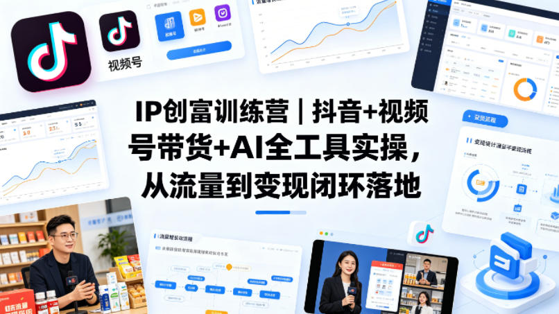 IP创富训练营｜抖音+视频号带货+AI全工具实操，从流量到变现闭环落地-无畏轻创