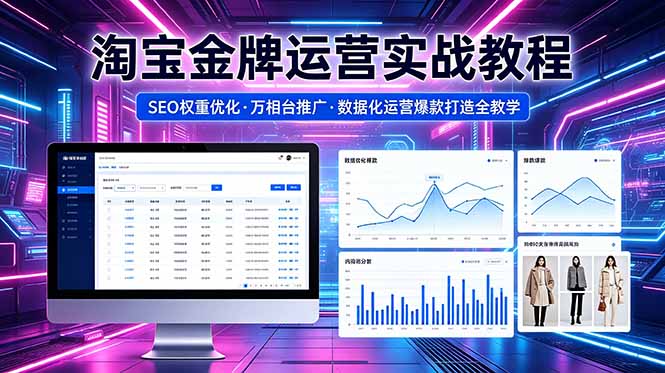 2026 淘宝金牌运营实战教程，SEO权重优化万相台推广，数据化运营爆款打造全教学-无畏轻创