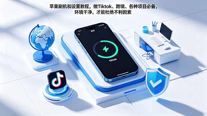 苹果刷机和设置教程，做Tiktok、跨境、各种项目必备，环境干净，才能杜绝不利因素-无畏轻创