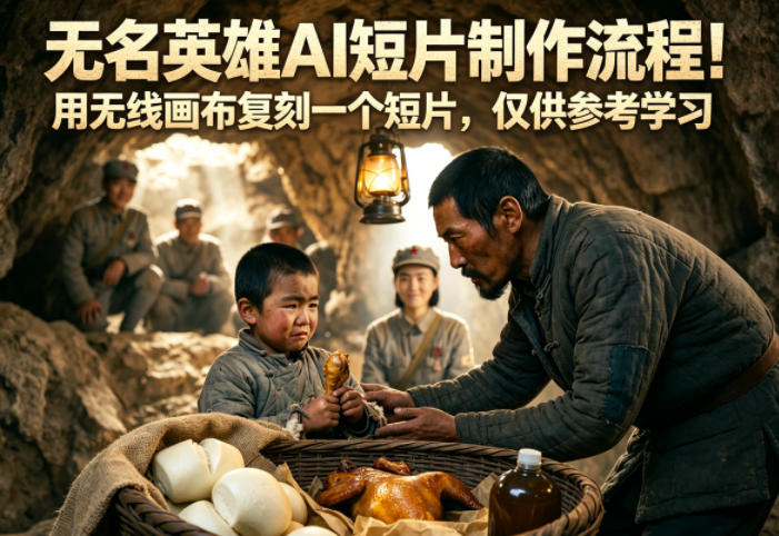 无名英雄AI短片制作流程！用无线画布复刻一个短片，仅供参考学习-无畏轻创