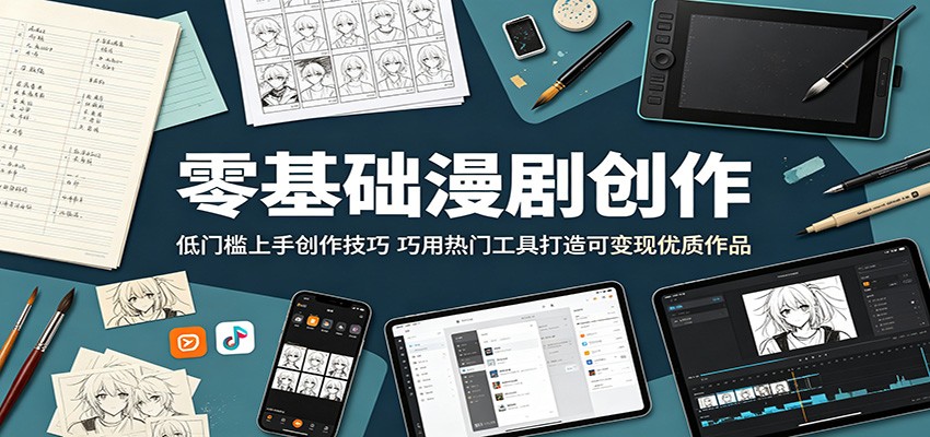 零基础漫剧创作：低门槛上手创作技巧，巧用热门工具打造可变现优质作品-无畏轻创