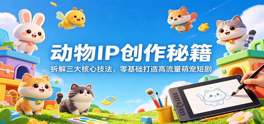 动物IP创作秘籍：拆解三大核心技法，零基础打造高流量萌宠短剧-无畏轻创