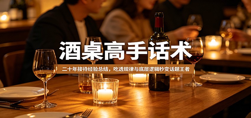 酒桌高手话术：二十年接待经验总结，吃透规律与底层逻辑秒变话题王者-无畏轻创
