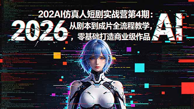 2026AI仿真人短剧实战营第4期：从剧本到成片全流程教学，零基础打造商业级作品-无畏轻创