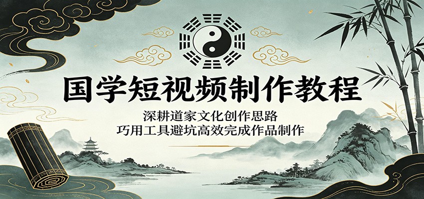 国学短视频制作教程：深耕道家文化创作思路，巧用工具避坑高效完成作品制作-无畏轻创