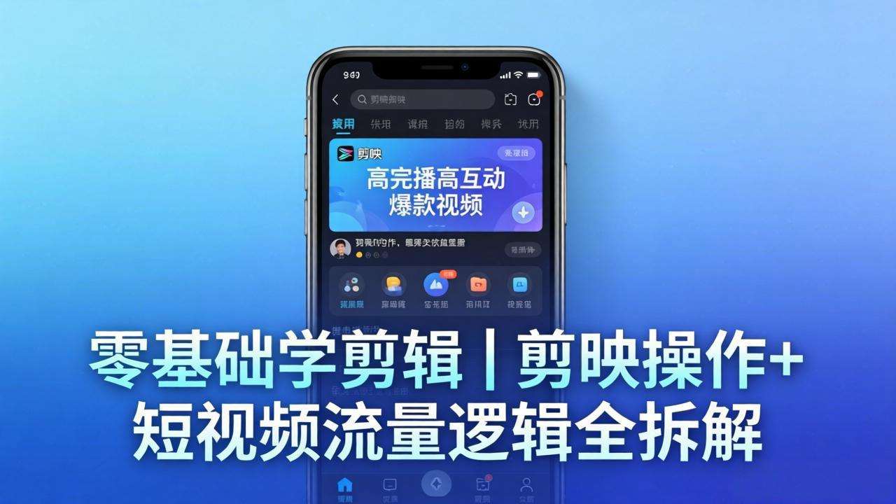 【零基础学剪辑】剪映操作+短视频流量逻辑全拆解｜手把手教你剪出高完播高互动爆款视频-无畏轻创