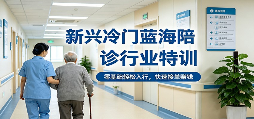 新兴冷门蓝海陪诊行业特训，零基础轻松入行，快速接单赚钱-无畏轻创