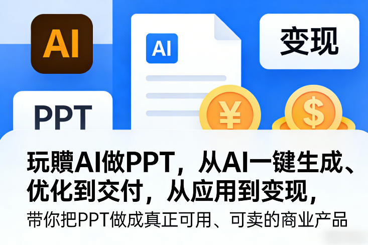 玩賺AI做PPT，从AI一键生成、优化到交付，从应用到变现，带你把PPT做成真正可用、可卖的商业产品(更新0421)-无畏轻创