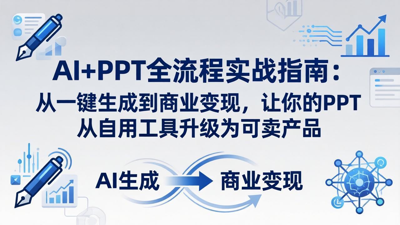 AI+PPT全流程实战指南-更新4月21：从一键生成到商业变现，让你的PPT从自用工具升级为可卖产品-无畏轻创