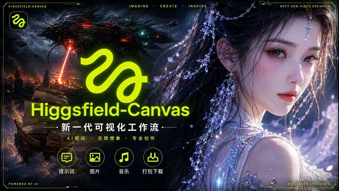 Higgsfield Canvas AI视频制作详解，节点式工作流搭建，重构新式视频创作完整教程-无畏轻创