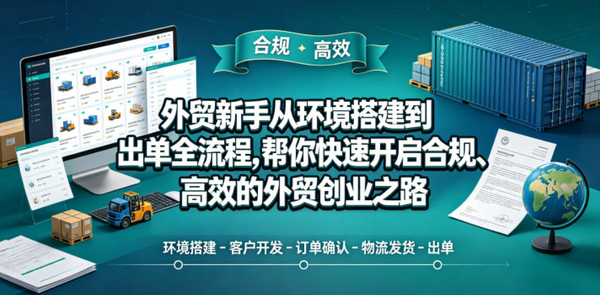 外贸新手从环境搭建到出单全流程，帮你快速开启合规、高效的外贸创业之路-无畏轻创