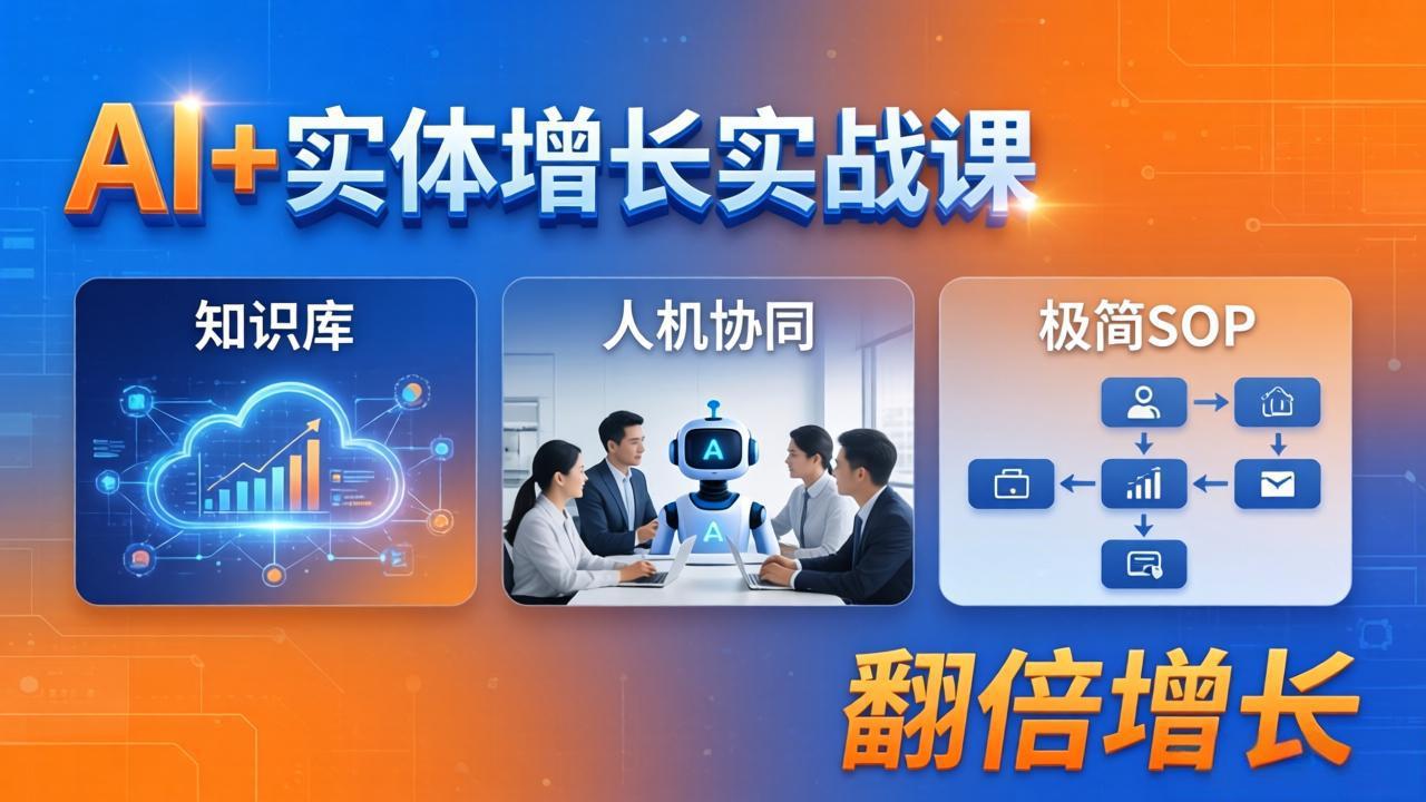 AI+实体增长实战课：知识库+人机协同+极简SOP，助力实体业务翻倍增长-无畏轻创