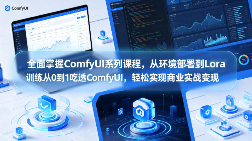 全面掌握ComfyUI系列课程，从环境部署到Lora训练从0到1吃透ComfyUI，轻松实现商业实战变现-无畏轻创