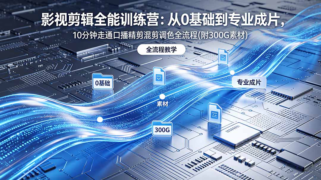 2026影视剪辑全能实战课｜0基础到专业成片，全流程教学，高清带300G素材-无畏轻创