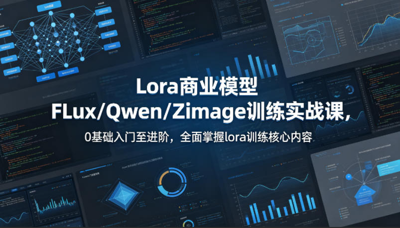 系统性学习Lora商业模型FLux／Qwen／Zimage训练实战课，0基础入门至进阶，全面掌握lora训练核心内容-无畏轻创