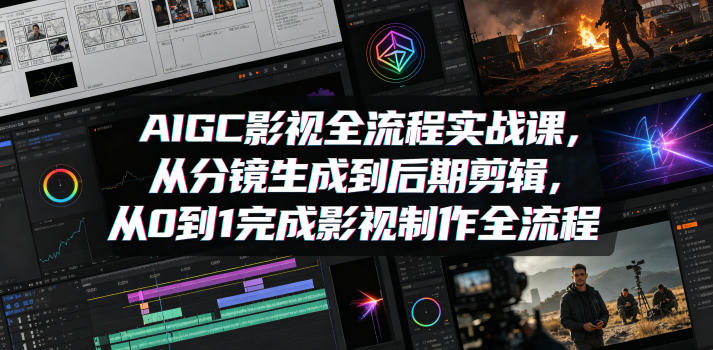 AIGC影视全流程实战课，从分镜生成到后期剪辑，从0到1完成影视制作全流程-无畏轻创