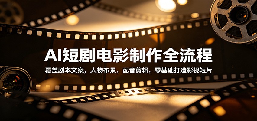 AI短剧电影制作全流程：覆盖剧本文案，人物布景，配音剪辑，零基础打造影视短片-无畏轻创
