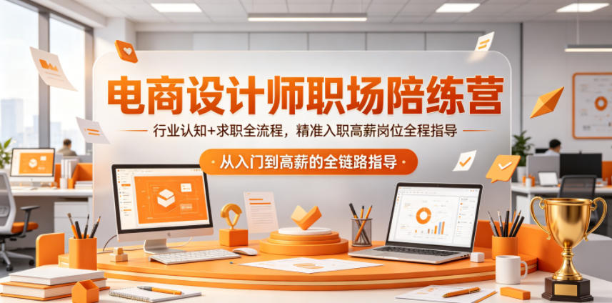 电商设计师职场陪练营，行业认知+求职全流程，精准入职高薪岗位全程指导-无畏轻创