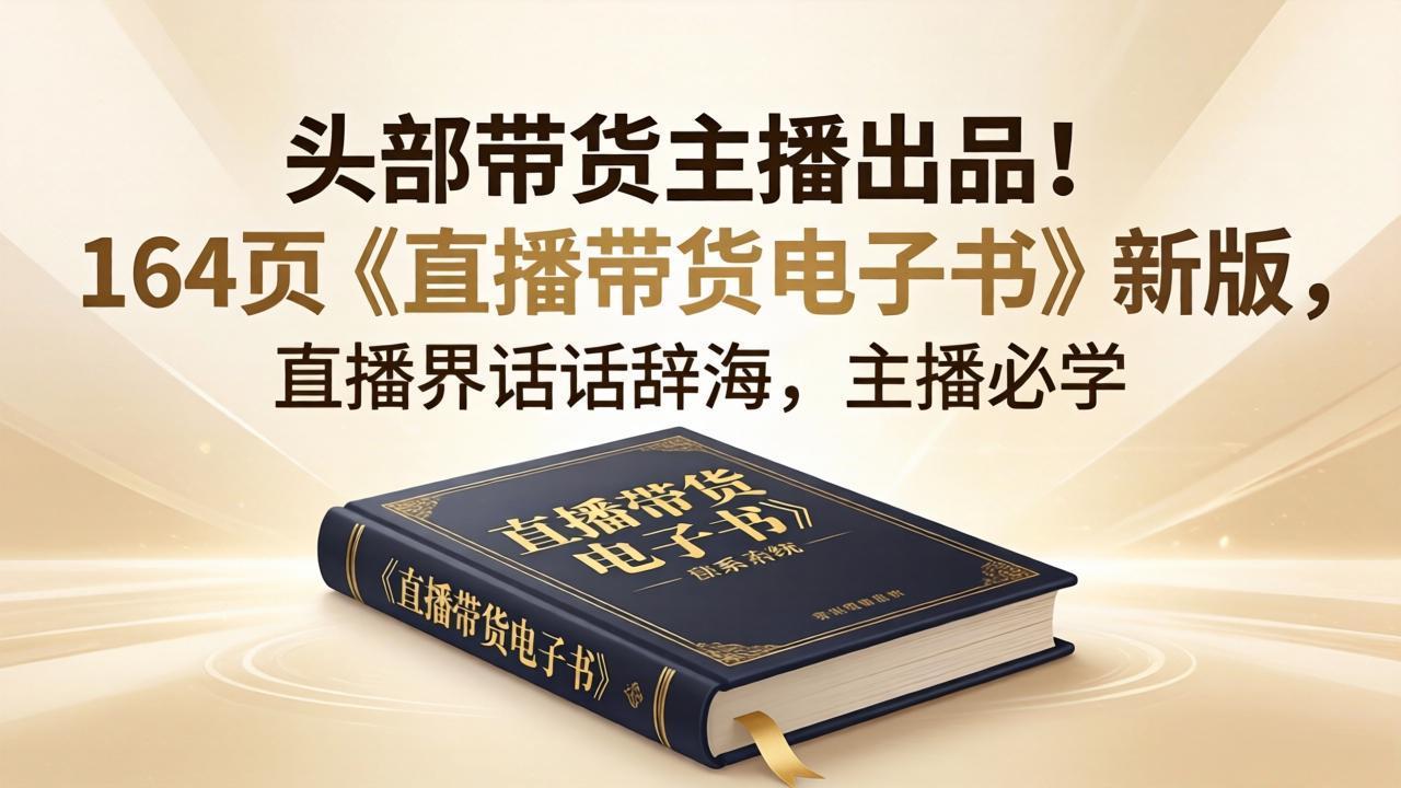 头部带货主播出品！164页《直播带货电子书》新版，直播界话术辞海，主播必学-无畏轻创
