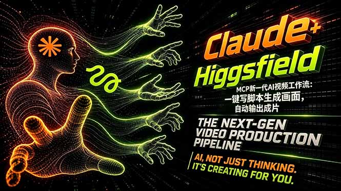Claude+Higgsfield MCP新一代AI视频工作流：一键写脚本生成画面，自动输出成片-无畏轻创