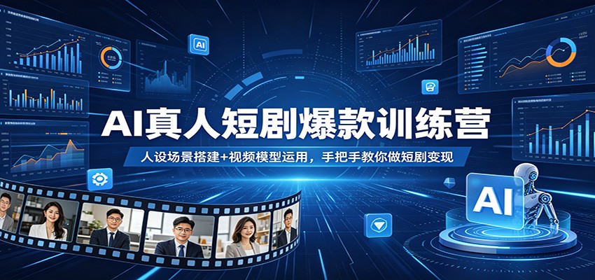 AI真人短剧爆款训练营：人设场景搭建+视频模型运用，手把手教你做短剧变现-无畏轻创