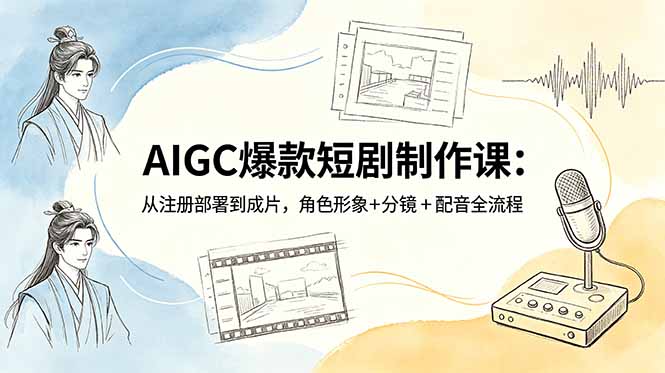 AIGC爆款短剧制作课：从注册部署到成片，角色形象+分镜+配音全流程-无畏轻创