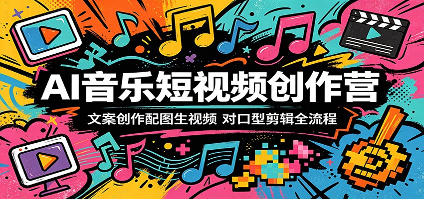 AI音乐短视频创作营：文案创作配图生视频，对口型剪辑全流程-无畏轻创