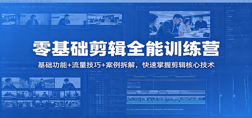 零基础剪辑全能训练营：基础功能+流量技巧+案例拆解，快速掌握剪辑核心技术-无畏轻创