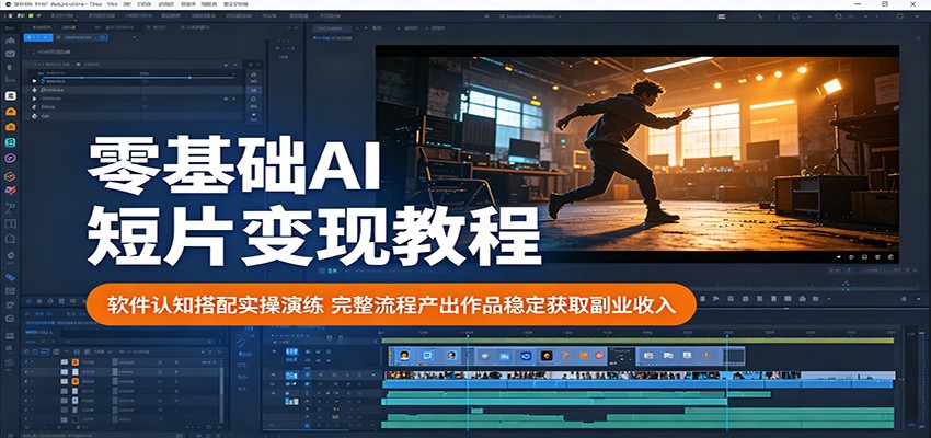 零基础AI短片变现教程：软件认知搭配实操演练，完整流程产出作品稳定获取副业收入-无畏轻创