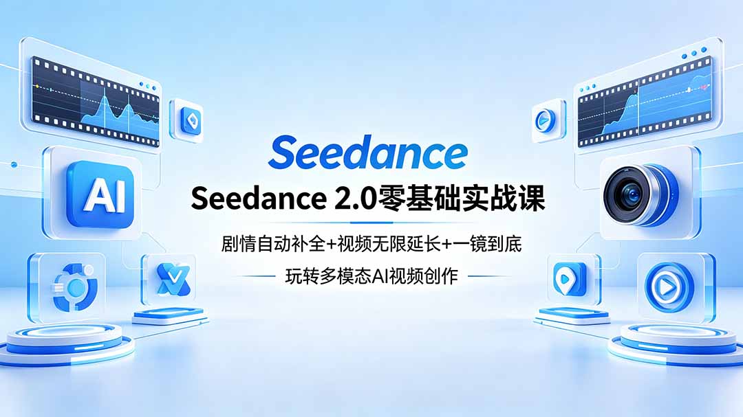 Seedance 2.0零基础实战课：剧情自动补全+视频无限延长+一镜到底：玩转多模态AI视频创作-无畏轻创