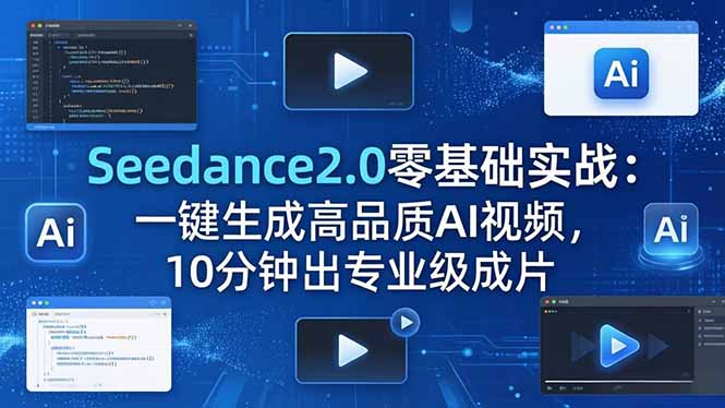 Seedance2.0零基础实战：一键生成高品质AI视频，10分钟出专业级成片-无畏轻创
