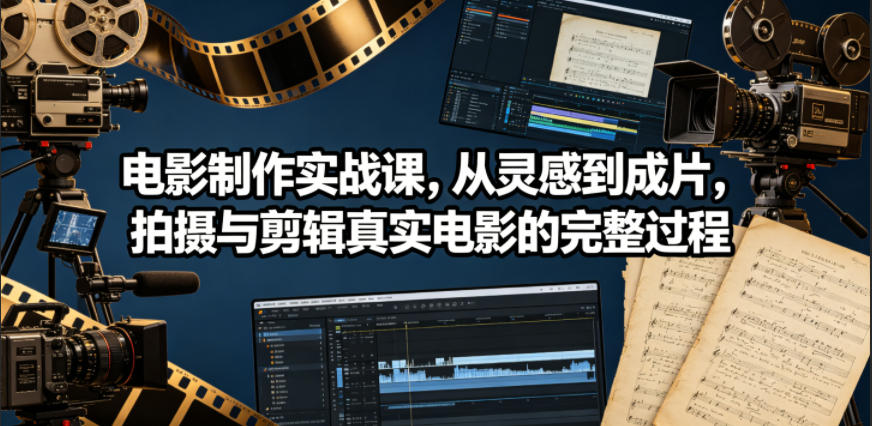 电影制作实战课，从灵感到成片，拍摄与剪辑真实电影的完整过程【原创双语字幕】-无畏轻创