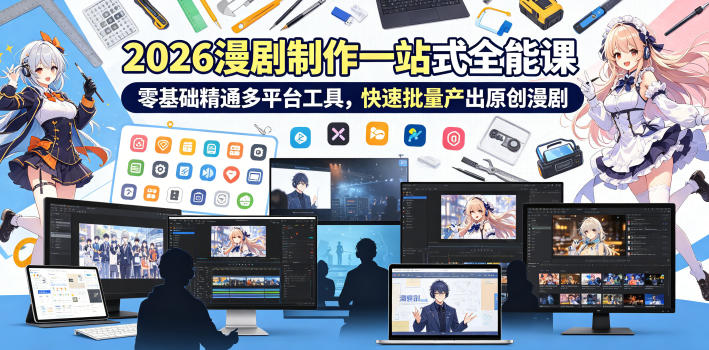 2026 AI漫剧制作一站式全能课，零基础精通多平台工具，快速批量产出原创漫剧-无畏轻创