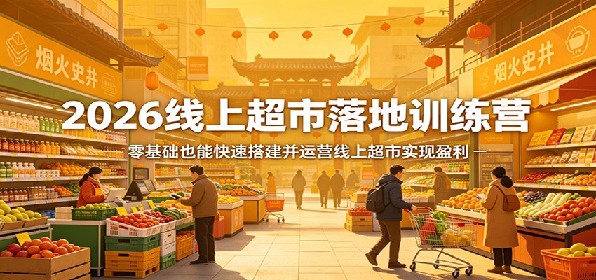 2026线上超市落地训练营，零基础也能快速搭建并运营线上超市实现盈利-无畏轻创