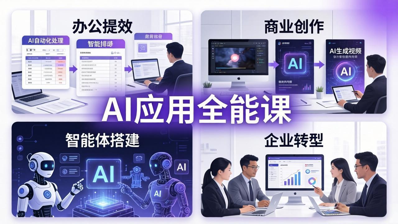 AIGC 应用师全能课-更新：办公提效、商业创作、智能体搭建、企业转型，一站式学会AI应用-无畏轻创