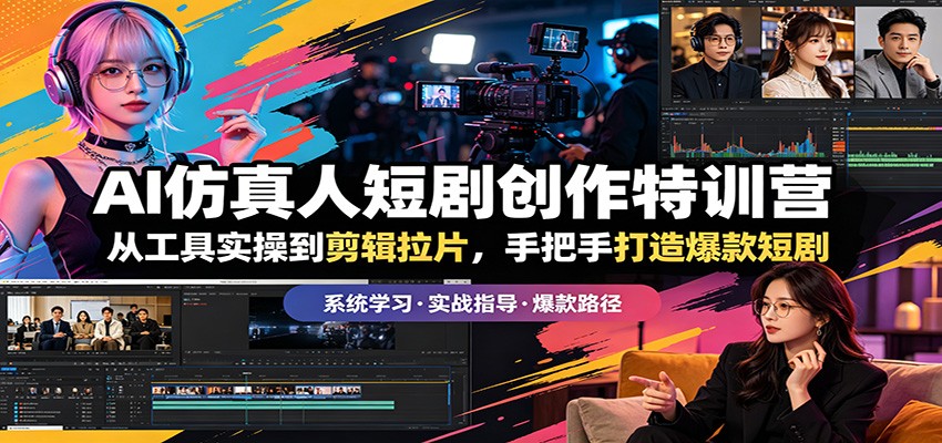 AI仿真人短剧创作特训营：从工具实操到剪辑拉片，手把手打造爆款短剧-无畏轻创