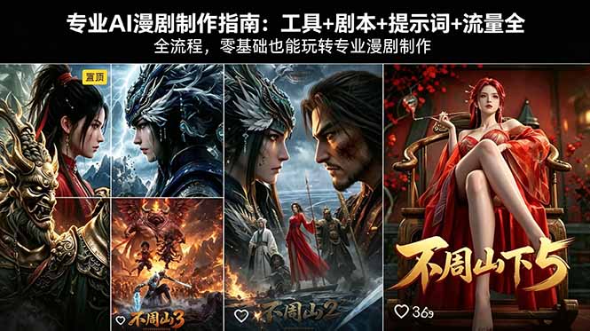 专业AI漫剧制作指南：工具+剧本+提示词+流量全流程，零基础也能玩转专业漫剧制作-无畏轻创