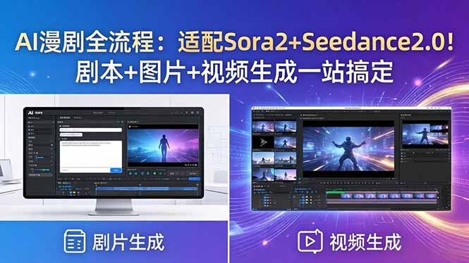 AI漫剧全流程：适配Sora2+Seedance2.0！剧本+图片+视频生成一站搞定-无畏轻创