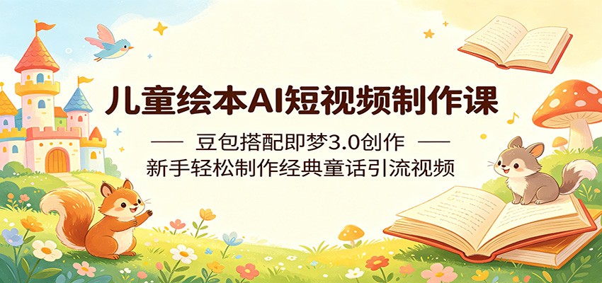 儿童绘本AI短视频制作课：豆包搭配即梦3.0创作，新手轻松制作经典童话引流视频-无畏轻创