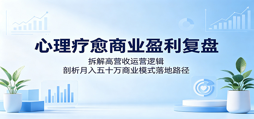 心理疗愈商业盈利复盘：拆解高营收运营逻辑，剖析月入五十万商业模式落地路径-无畏轻创