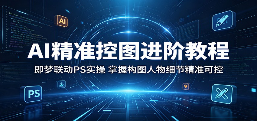 AI精准控图进阶教程：即梦联动PS实操，掌握构图人物细节精准可控-无畏轻创