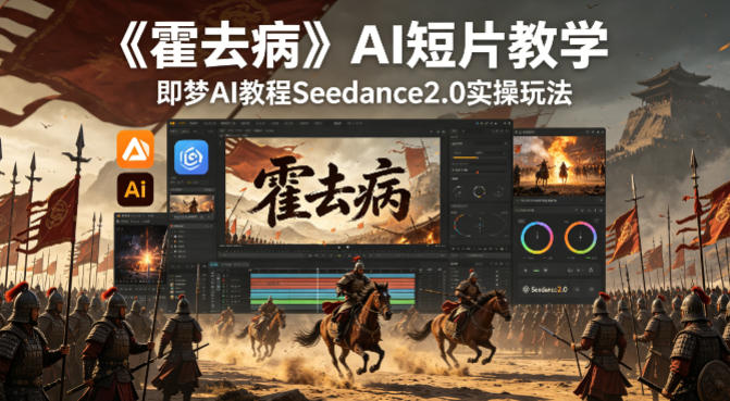 《霍去病》AI短片教学，即梦AI教程Seedance2.0实操玩法-无畏轻创