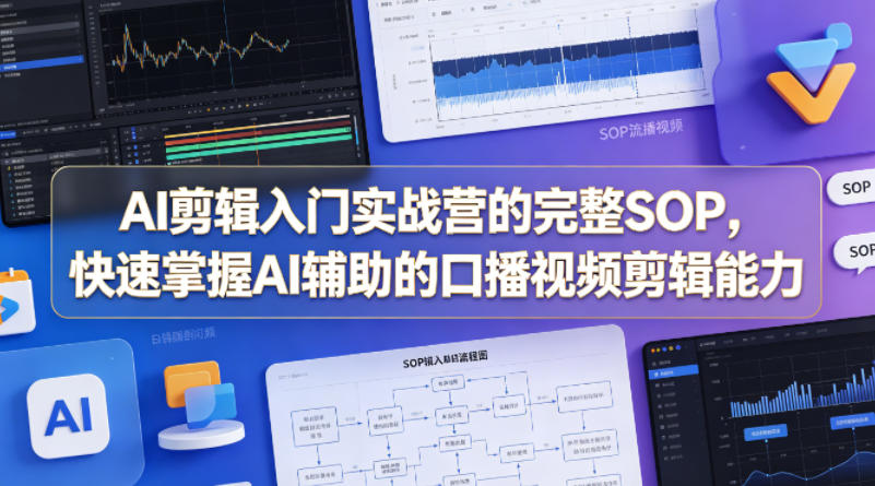 AI剪辑入门实战营的完整SOP，快速掌握AI辅助的口播视频剪辑能力-无畏轻创