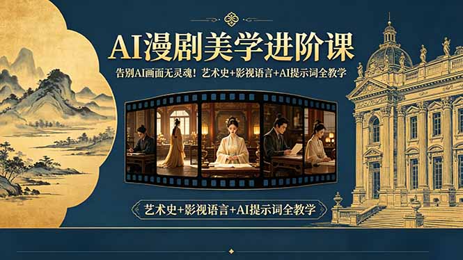 告别AI画面无灵魂！AI漫剧美学进阶课，艺术史+影视语言+AI提示词全教学-无畏轻创